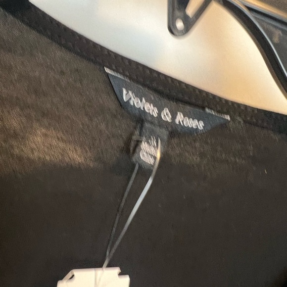 Violets & Roses Black Surplice Knit Bodysuit - Picture 6 of 6